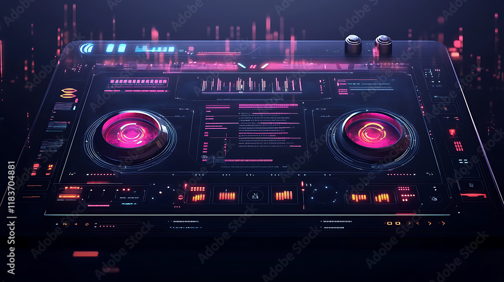 Poster Futuristic user interface, hud, gui for game background design, technology background, digital data