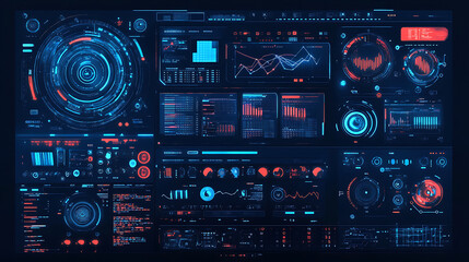 Fototapeta premium Futuristic user interface, hud, gui for game background design, technology background, digital data