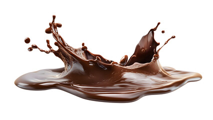 splash of rich, creamy choclate captured in mid air, showcasing its smooth texture.