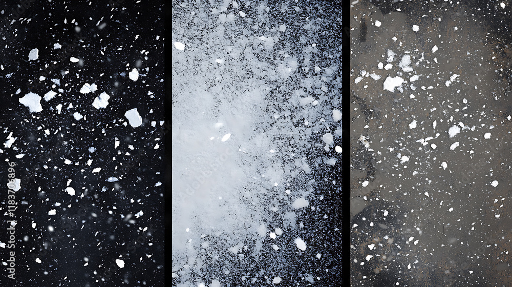 Poster grey grainy texture with distressed white overlay, snow effects pack textured with grain noise parti