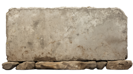Old stone plate with empty copyspace in PNG isolated on transparent background.


