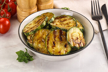 Vegan cuisine Grilled zucchini slices