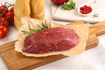Raw beef meat uncocked steak