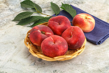 Ripe sweet and juicy Flat peach