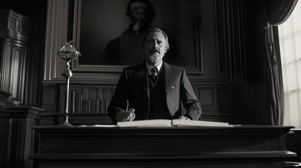 Elegant Gentleman in a Classic Black and White Portrait