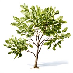 Obraz premium A beautiful green bush tree isolated on a white background