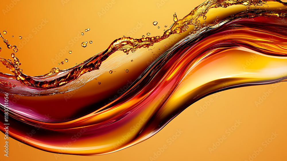 Poster Metallic abstract wavy liquid background layout design tech innovation, abstract background with waves, abstract colorful background
