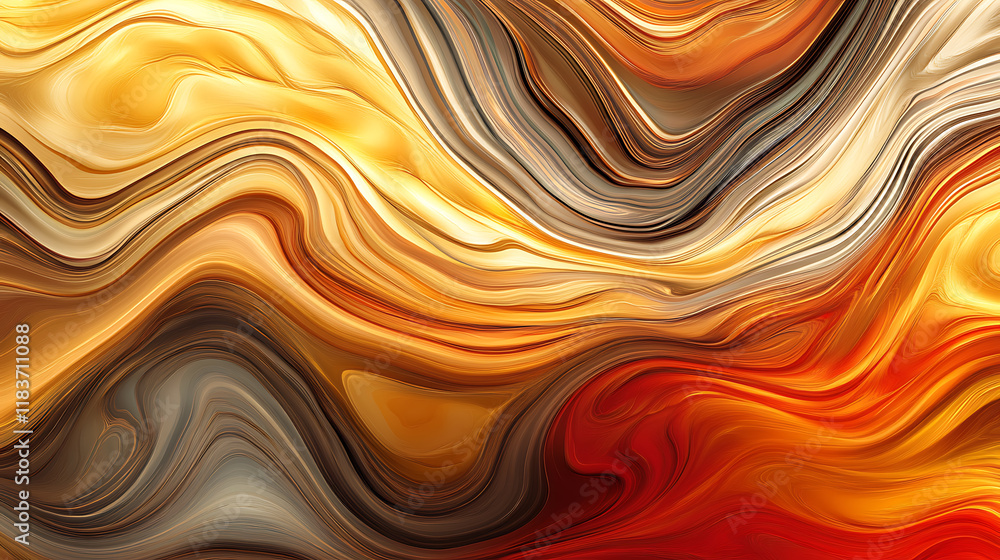 Poster Metallic abstract wavy liquid background layout design tech innovation, abstract background with waves, abstract colorful background