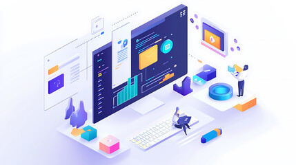 Obraz premium Programming and ux development technology