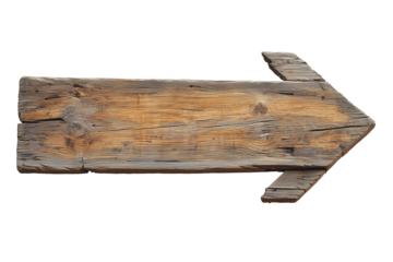 isolated old wooden arrow sign
