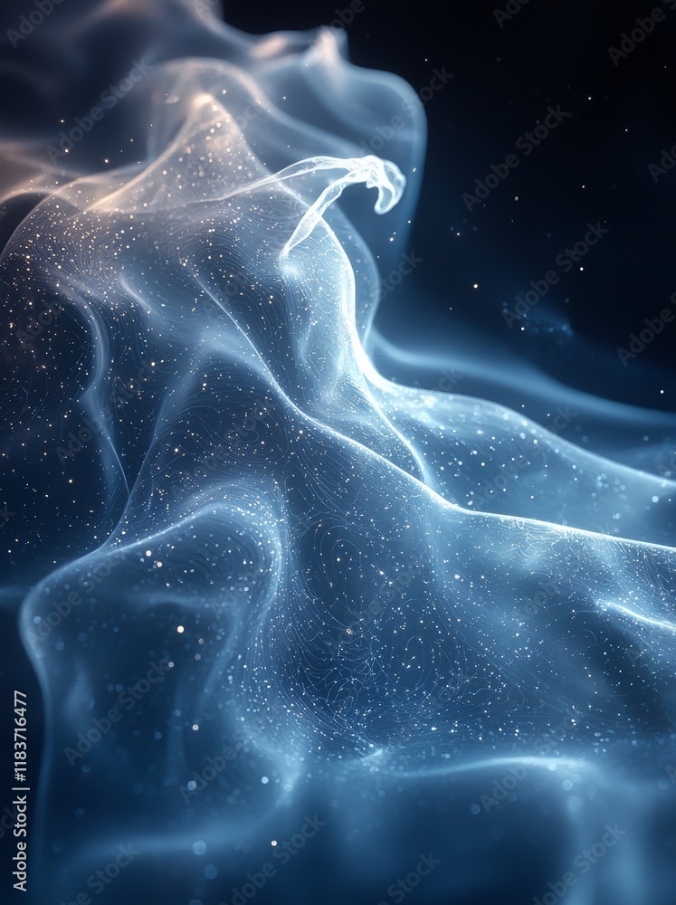 Aufkleber an abstract background featuring digital blue lines. 3d rendering