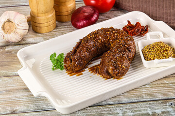 Baked pork tenderloin with mustard