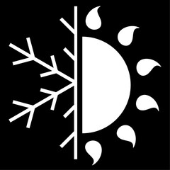 Abstract graphic representing hot and cold temperatures, perfect for weather, climate or HVAC concepts.