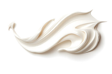 Whipped cream or meringue on white background. Meringue swirls, realistic bakery mousse