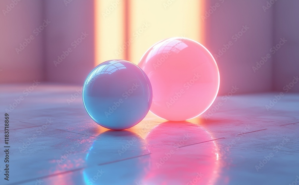 Poster a simple mockup with minimal design elements showcases a 3d render featuring an abstract background 