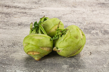 Raw fresh organic kohlrabi cabbage
