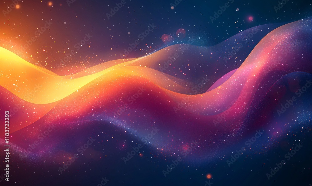 Poster a liquid wave gradient background featuring modern colorful abstract soft 3d flow shapes