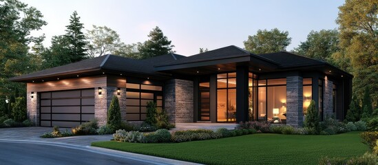 Modern Luxury Home Design: Evening Ambiance