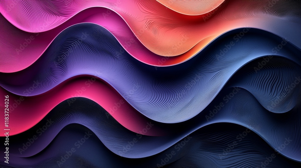 Poster bright light gradient in the background with smooth artistic elements