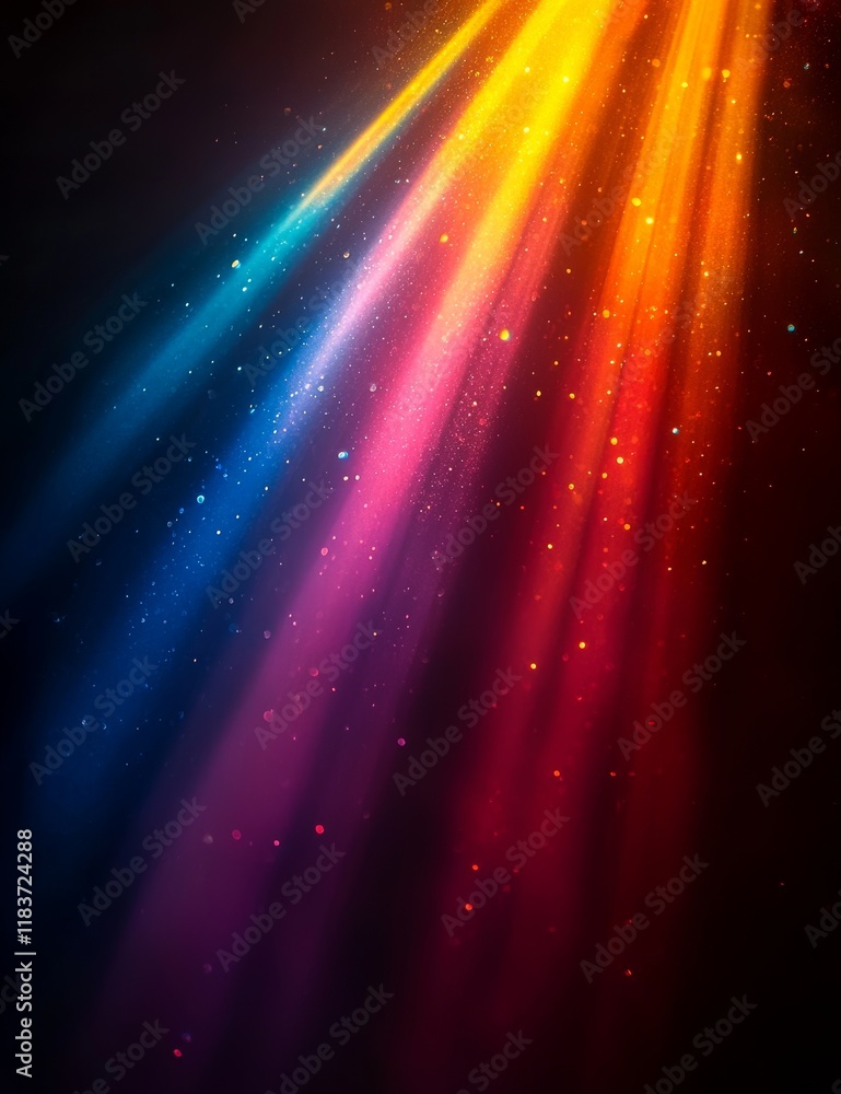 Aufkleber an abstract background with a range of vibrant colors, featuring an unconventional light effect