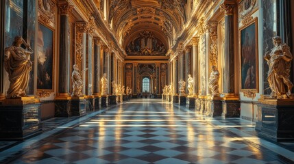 Naklejka premium Sunlit Grandeur: The Royal Palace Gallery