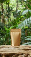 Sustainable Brown Paper Packaging in Nature Background