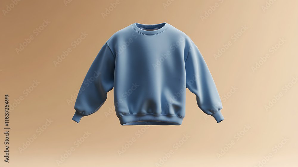 Poster a plain blue sweatshirt floating on a plain background