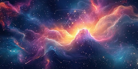 Fototapeta premium Celestial Nebula Cosmic Swirl Abstract Space Art