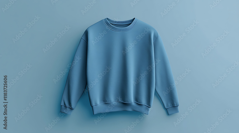 Poster a plain blue sweatshirt floating on a plain background