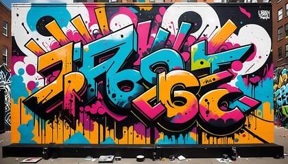 Vibrant Graffiti Art Wall Bold Colorful Design