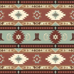 seamless pattern with a Western and Aztec design