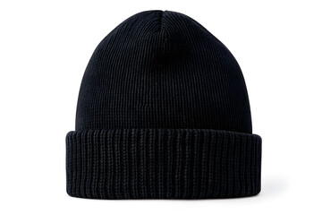 Black beanie mock up isolated on white background