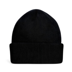 Black beanie mock up isolated on white background