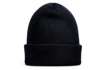 Black beanie mock up isolated on white background
