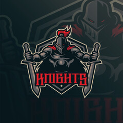 Knight mascot logo design vector with modern illustration concept style for badge, emblem and t shirt printing. Knight illustration for sport team.