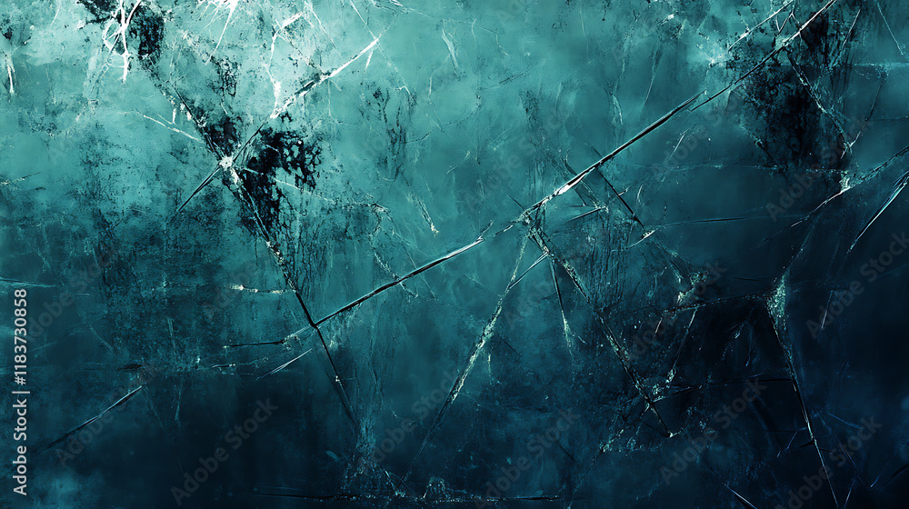 Leinwandbilder broken glass overlay, fractured display texture, dark distorted crushed aged digital device screen w