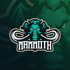 Mammoth mascot logo design vector with modern illustration concept style for badge, emblem and t shirt printing. Mammoth head illustration.