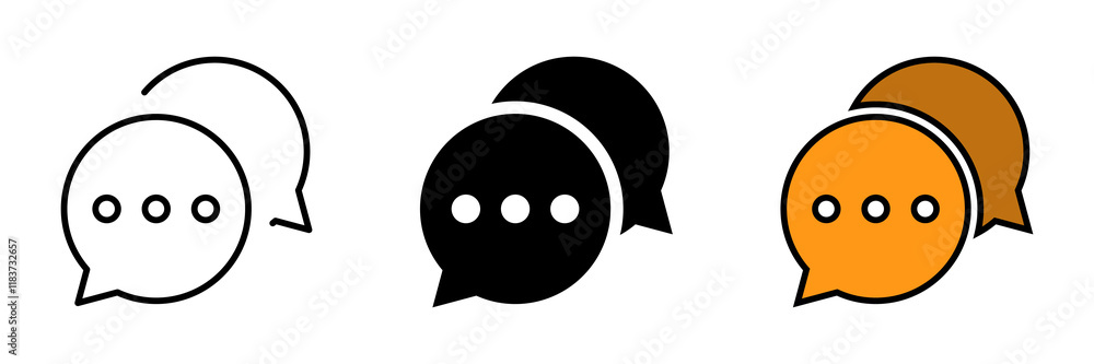 Poster Chat icons. chatting speech bubble symbol icon set . comment icon button . message talk bubble, communication, Conversation, icons