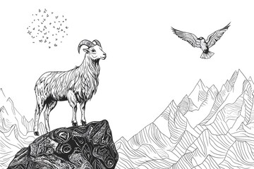 Fototapeta premium coloring book for kids, cute animal theme. can be printed or colored using digital equipment