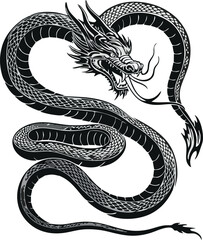 Obraz premium dragon snake mascot logo design concept 