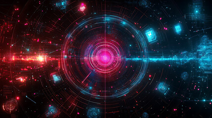 Fototapeta premium Futuristic technology for global data analysis complexity graphs and analytical diagrams in technology background bright neon dark