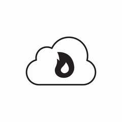 cloud flame icon vector sign