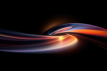 Dynamic swirl of light trails in abstract digital art
