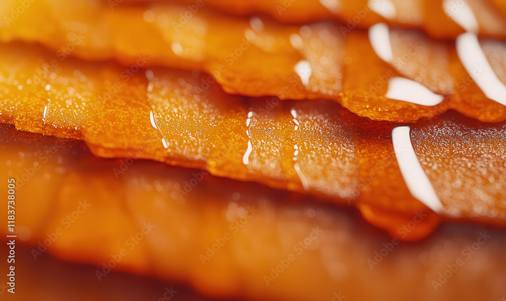 Poster close-up of golden brown abstract pattern with textured layers