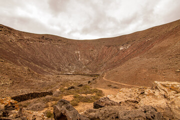 Old volcanic crater no longer in activity