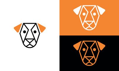 Dog Logo Design, Dog Head, dog mascot logo, Animal Logotype, Line Art Dog Logo, 