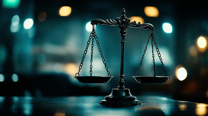 Economic policy reform discussion urban setting legal context night view balancing justice and growth