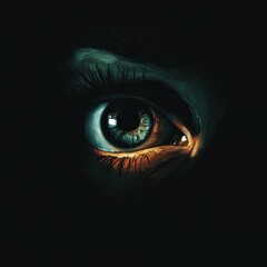 Fototapeta premium A Close Up Of A Single Striking Green Eye