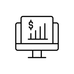 Financial chart outline icons, minimalist vector illustration ,simple transparent graphic element .Isolated on white background
