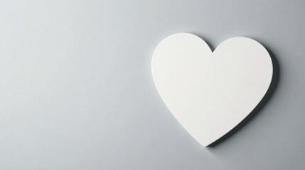 White Heart Shape on Gray Background, Perfect for Love and Romance Designs